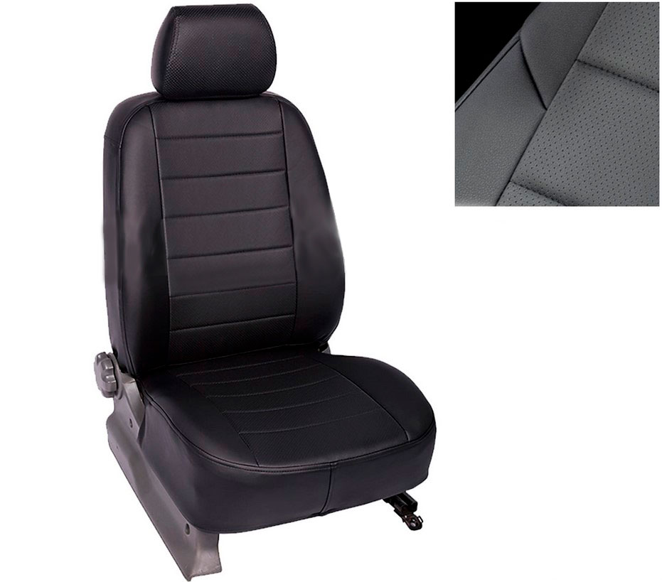 Чехлы из экокожи Seintex для Lada Granta sedan 40/60 2012-2019 (черные, 86621)